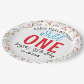 Wildblume Girl 1. Geburtstag Party Pappteller (Schrägansicht)