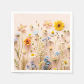 Wildblume Girl 1. Geburtstag Serviette (Vorderseite)