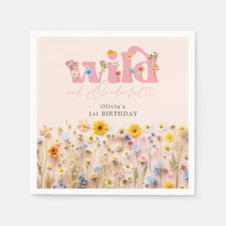 Wildblume Girl 1. Geburtstag Serviette