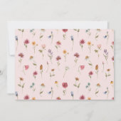 Wildblume Girl 1. Geburtstag Vielen Dank Einladung (Rückseite)