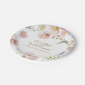 Wildblume Girl 1. Geburtstagspapier-Teller Pappteller (Schrägansicht)