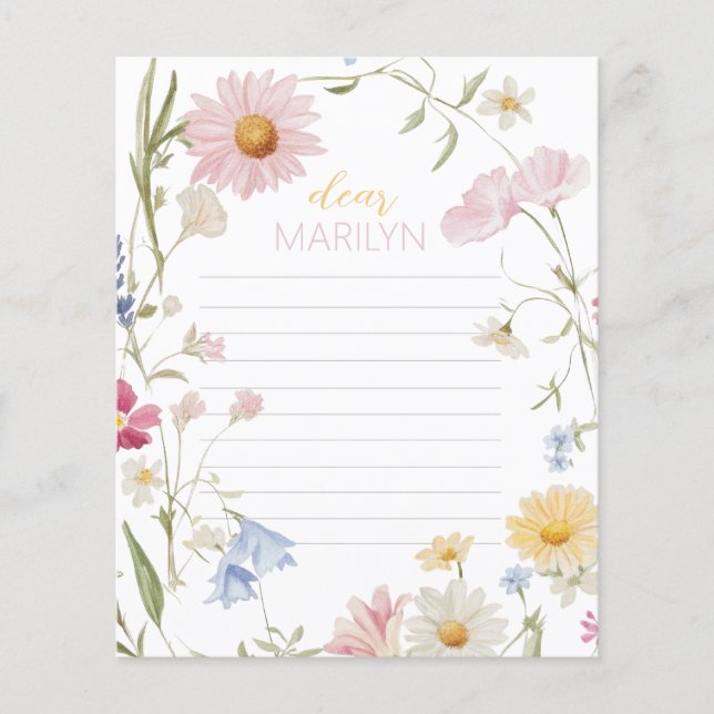 Wildblume Girl 1. Geburtstagszeit Kapselkarte (Vorderseite)