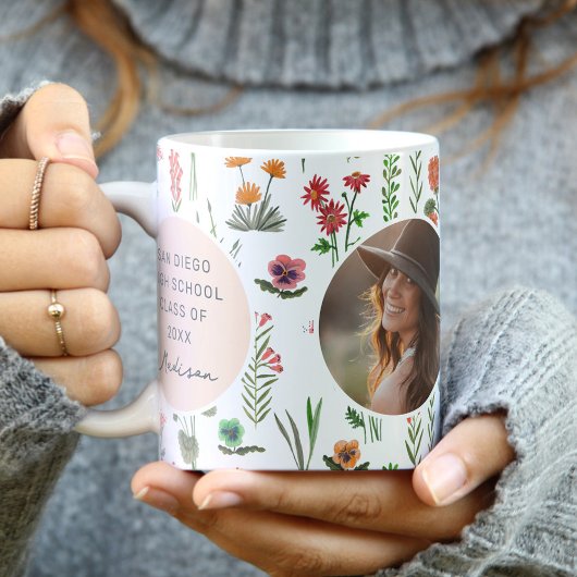 Wildblume Girl Abschluss Foto Kaffeetasse