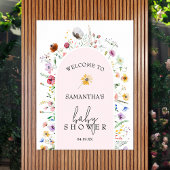 Wildblume Girl Baby Dusche Willkommen Poster