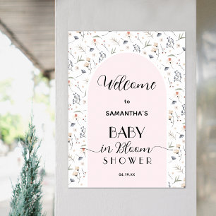 Wildblume Girl Baby Dusche Willkommen Poster
