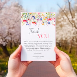 Wildblume Girl Babydusche Dankeskarte