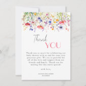 Wildblume Girl Babydusche Dankeskarte (Vorderseite)