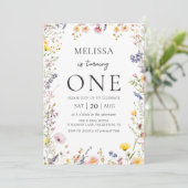 Wildblume Girl Birthday Einladung (Stehend Vorderseite)