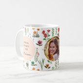 Wildblume Girl Brautparty Foto Kaffeetasse (Vorderseite Links)