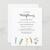 Wildblume Girl Budget Kinderdusche Einladung (Vorne/Hinten)