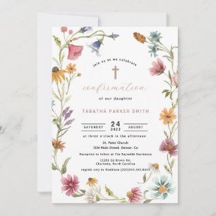 Wildblume Girl Confirmation Einladung