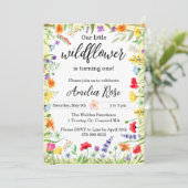 Wildblume Girl Einladung zum Geburtstag (Stehend Vorderseite)