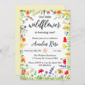 Wildblume Girl Einladung zum Geburtstag (Vorne/Hinten)