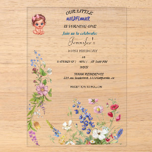 Wildblume Girl Einladung zum Geburtstag Floral