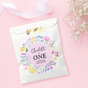 Wildblume Girl First Geburtstag Vielen Dank Geschenktütchen