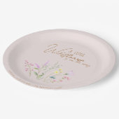 Wildblume Girl Kinderdusche Einladung Pappteller (Schrägansicht)