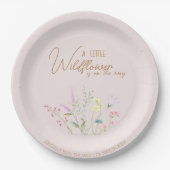 Wildblume Girl Kinderdusche Einladung Pappteller (Vorderseite)