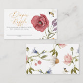 Wildblume Girl Watercolor Diaper Raffle Enclosur Begleitkarte (Vorne/Hinten)