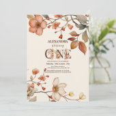 Wildblume Girls 1. Geburtstag Party Hübsch Einladung (Stehend Vorderseite)