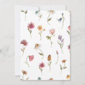 Wildblume Girls 1. Geburtstag Party Hübsch Einladung (Rückseite)