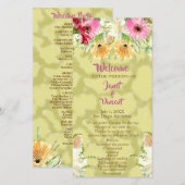 Wildblume Gold-Hochzeitsprogramm (Vorne/Hinten)