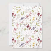 Wildblume & Gold Oval Baby Dusche Einladung (Rückseite)