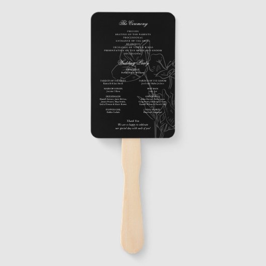 Wildblume Gotisches Hochzeitsprogramm Fächer (Rückseite)