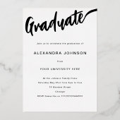Wildblume Grad Foto Graduation Party Script Gold Folieneinladung (Rückseite)