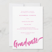 Wildblume Graduate Foto Arch Modernes Pink Script Ankündigung (Rückseite)