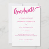 Wildblume Graduate Foto Arch Pink Script Ankündigung (Rückseite)