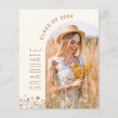 Wildblume Graduation Party Arch Foto Einladung (Vorderseite)