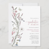 Wildblume Graduation Party Einladung (Vorderseite)