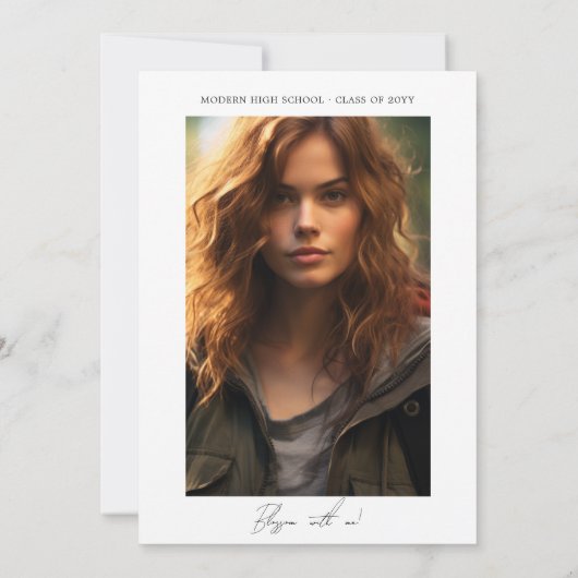 Wildblume Graduation Party Foto Einladung (Rückseite)