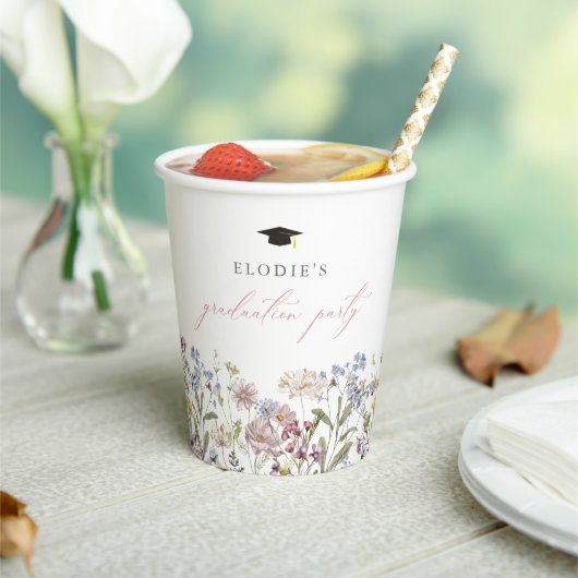 Wildblume Graduation Party Paper Cup Floral Boho Pappbecher (In Situ)