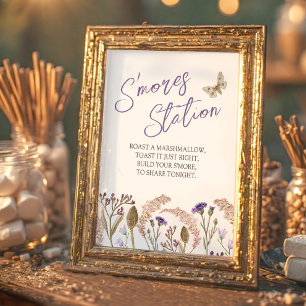 Wildblume Gras Aquarell Hochzeit im Herbst'mores Poster