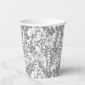 Wildblume Grau Blüten Blumenmuster Brautparty Cust Pappbecher (Rückseite)