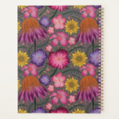 Wildblume Grau floral Personalisiert Planer (Rückseite)