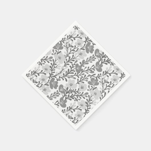 Wildblume Graublüten Blütendusche Serviette (Ecke)