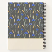 Wildblume Gray Floral Notizblock (Rückseite)