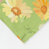 Wildblume Green Floral Monogram Fleecedecke (Ecke)