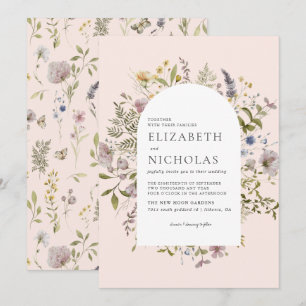 Wildblume Greenery Botanische Hochzeit Einladung