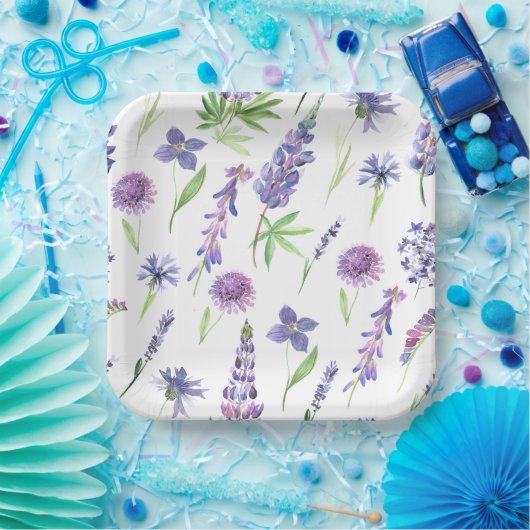 Wildblume Greenery Pappteller (Party)