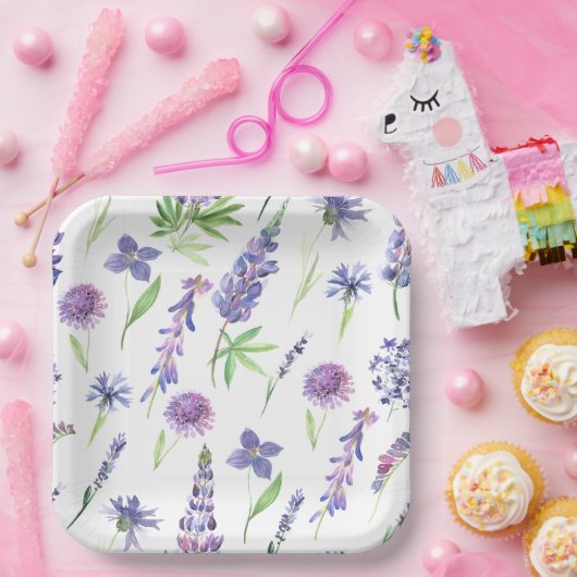 Wildblume Greenery Pappteller (Party)