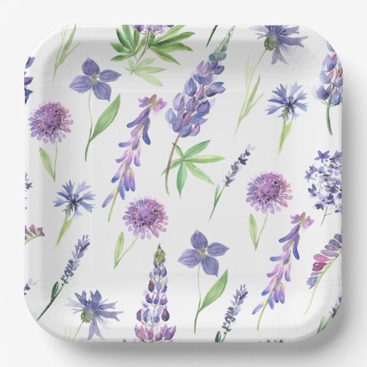 Wildblume Greenery Pappteller (Vorderseite)