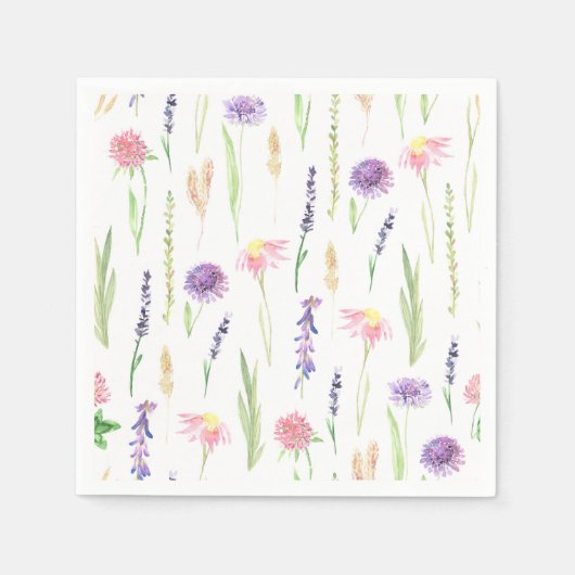 Wildblume Greenery Serviette (Vorderseite)