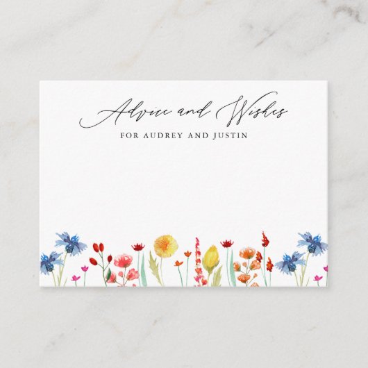 Wildblume Grenz Doppeldusche Kleine Ratenkarte Begleitkarte (Vorderseite)