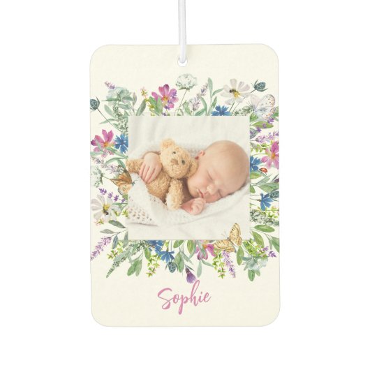 Wildblume-Grenze-Foto Autolufterfrischer (Vorderseite)