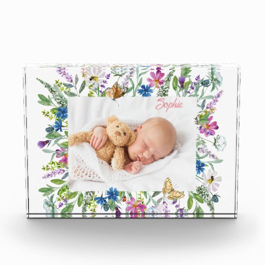 Wildblume-Grenze-Foto Fotoblock (Vorderseite)