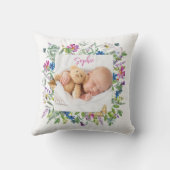 Wildblume-Grenze-Foto Kissen (Rückseite)