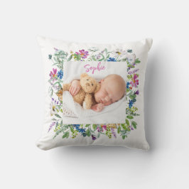 Wildblume-Grenze-Foto Kissen